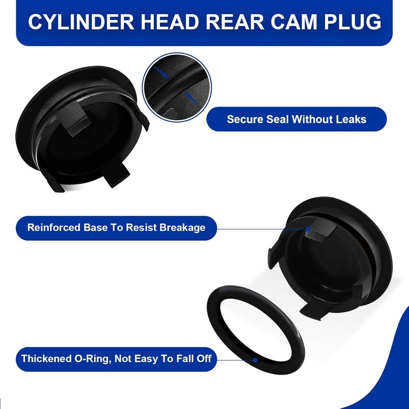 Daptemn 12513-P72-003 Cylinder Head Rear Cam Plug With Seal, 4PCS Engine Semi-Circular Plug Fit Honda Civic Acura CR-V CR-Z HR-V Insight 1.6 1.7 1.8 2.0L, Replace 12513P72003 221023310 - Image 3